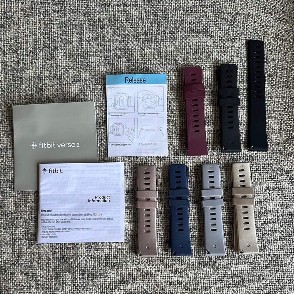 Fitbit Versa 2 Replacement Bands - Black, Burgundy, Gray, Tan